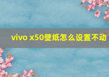 vivo x50壁纸怎么设置不动